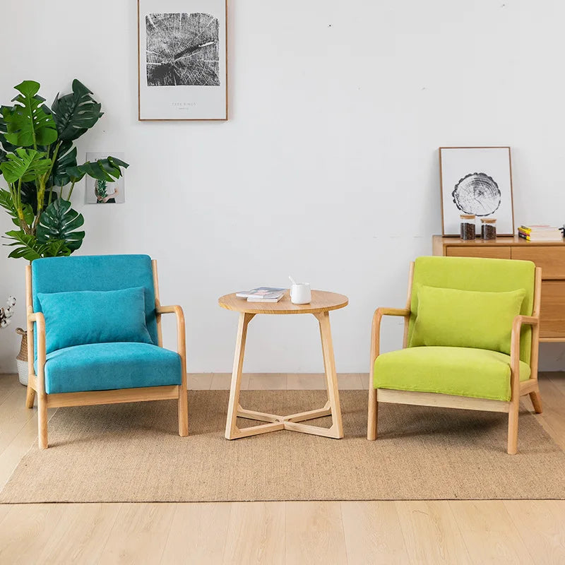 Formwell-Retro Modern Accent Chair, Mid-Century Sofa Chair, Solid Wood Frame, Waist Pillow, Lounge Club Chair, 26"