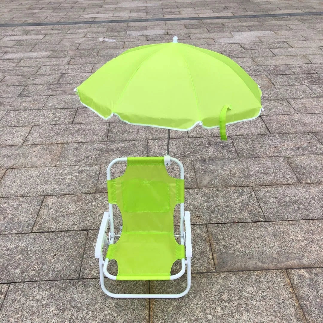 Outdoor Folding Beach Chair for Children Portable Recliner with Umbrellas Chair Beach Sun Lounger Child tumbonas Beach Recliner