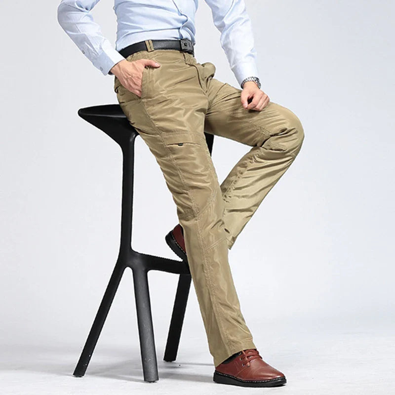 Winter Pants Mens 90% White Duck Down Padded Smart Casual Pants for Men Business Down Pants Warm Duck Down Trousers PT-455