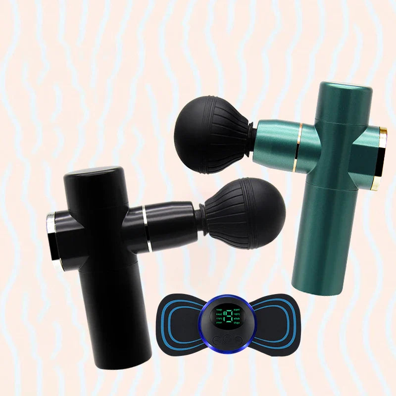 LCD Intelligent Frequency Control Mini Fascia Gun Mini Portable USB Body Massager Electric Neck Membrane Gun Massage to relax