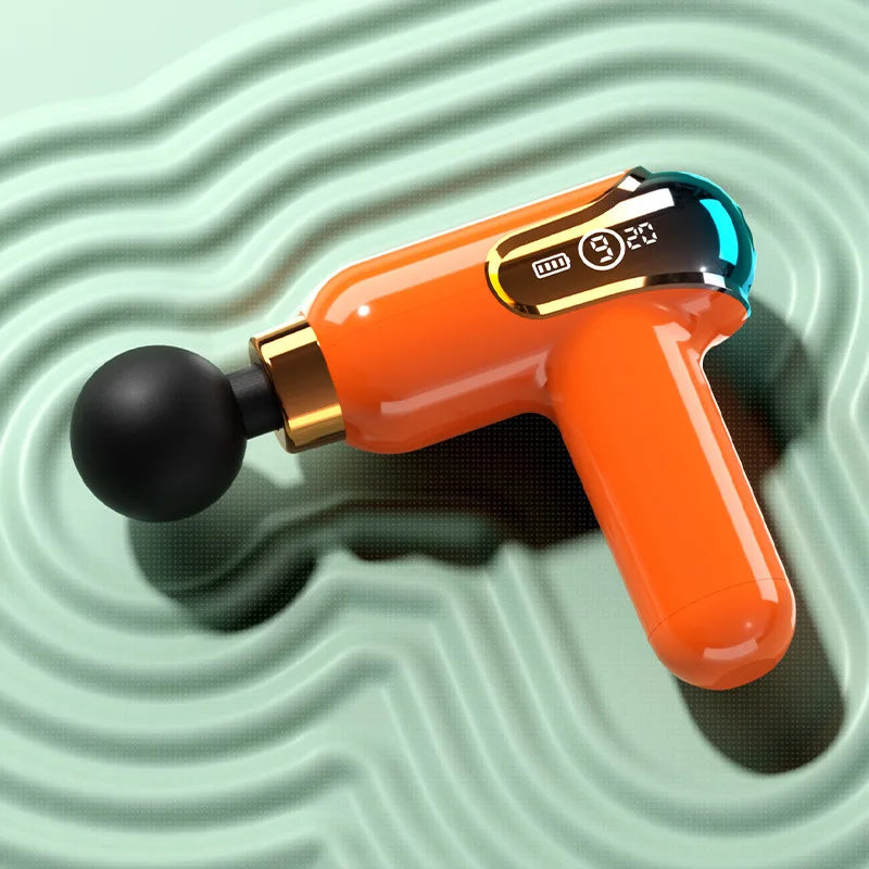 LCD Mini Fascia Gun Portable Electric Neck Membrane Gun For Body Neck Shoulder Leg Deep Tissue Muscle Relaxation Pain Relief