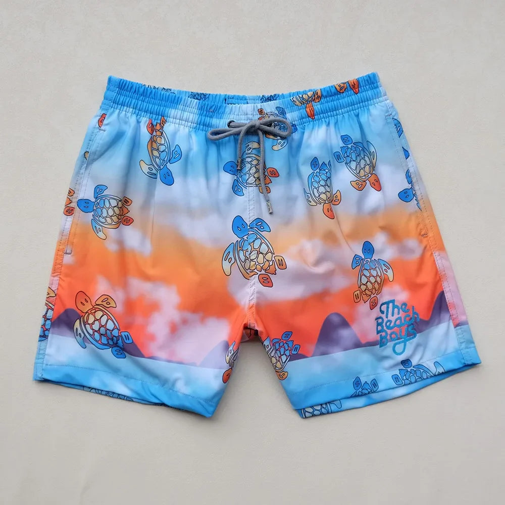 Wholesale Swimming Trunks for Men Cartoon Brand Turtle Beach Shorts Quick Dry Swimsuits Man Bermuda Masculina Men Clothing