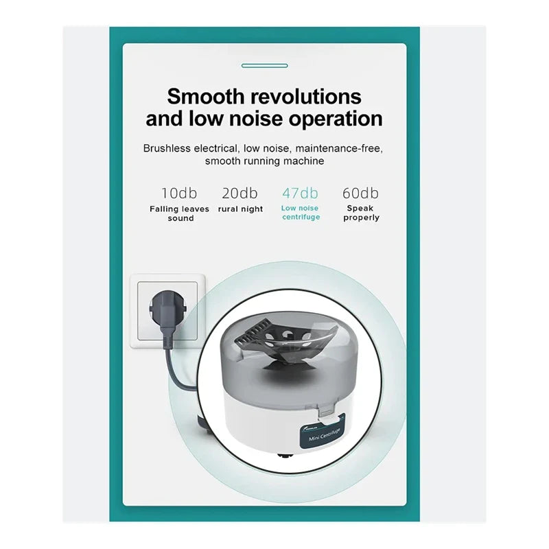 JOANLAB Laboratory Centrifuge Digital Plasma Mini Centrifuge For 0.2/0.5/1.5/2Ml Test Tube 4000 Rpm EU Plug Easy To Use