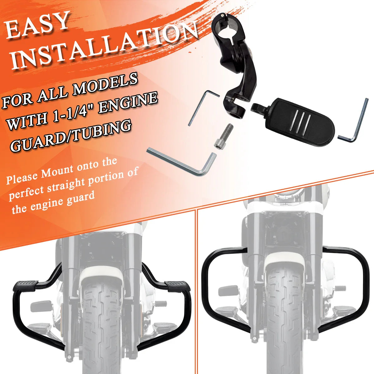 1.25" Highway Pegs Short Adjustable Footpeg for Harley Touring Road King Road Glide Electra Glide Street Glide Sportster Softail