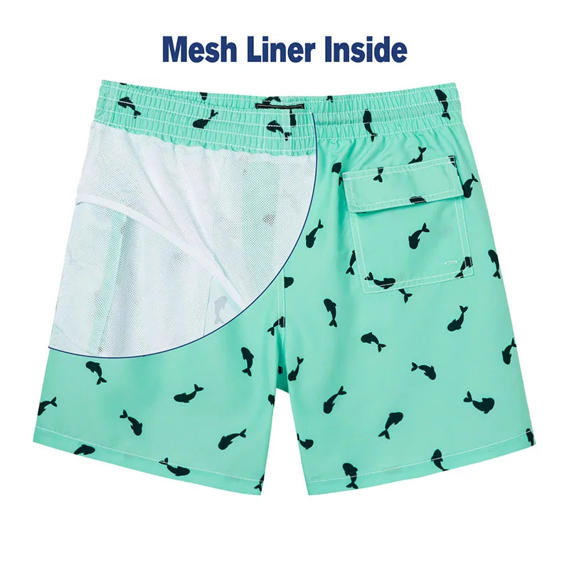 SURFCUZ Men's Swim Shorts Quick Dry Beach Board Shorts with Mesh Lining 7 Inch Inseam Bathing Suits Mens Swimming Trunks