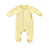 0-12M Newborn Infant Baby Girls Boys Footies Long Sleeve Solid Jumpsuits Spring Autumn Pudcoco Foot Cover Soft Foofits