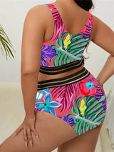 0XL - 4XL Sexy Floral Bikini Large Size Swimwear Plus Size Women Swimsuit Female Two-piece Bikini set Bather Bathing Suit V3893R