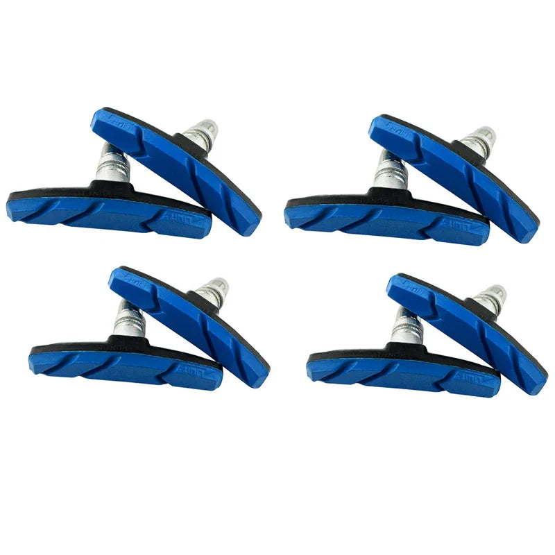 1/2/4/6/10 Pairs MTB Road Bicycle Silent Brake Pads Cycling V Brake Holder Pads Shoes Rubber Blocks Durable Cycling Accessories