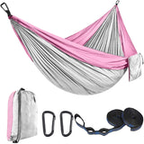 1-2 Person Color Matching Portable Outdoor Camping Hammock With Nylon High Strength Parachute Fabric Hanging Bed 270*140cm