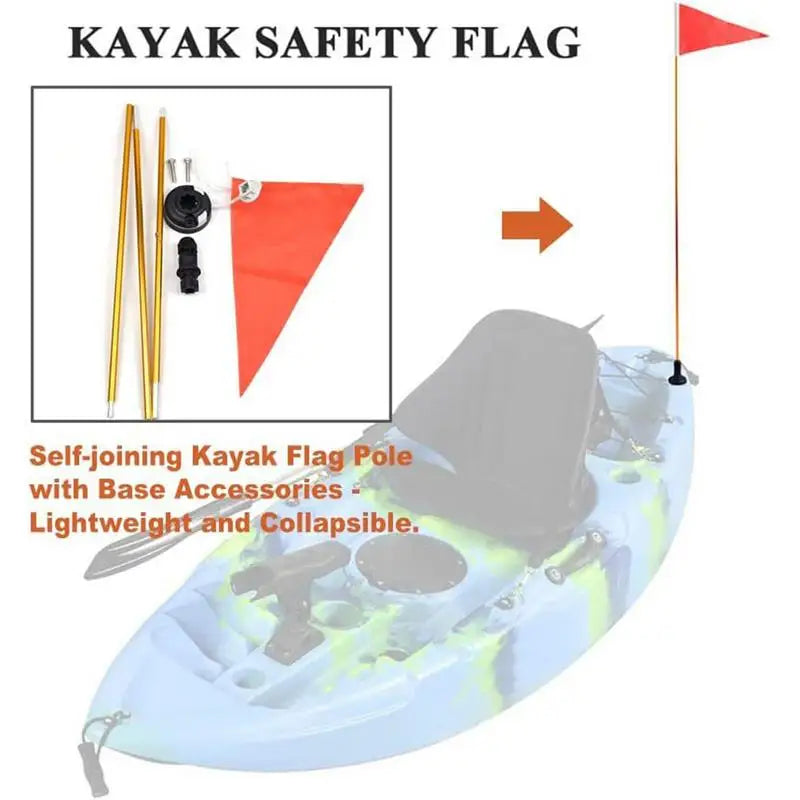 1.2m Fishing Canoe Kayak DIY Safety Boat Flag Base Kit With Mount Base Inflatable Dinghy Rowing Marine Accessories