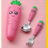 1/3PCS Baby Feeding Utensils Cartoon Fork Spoon Child Cutlery Set Kid Tableware Kitchen Gadgets Cake Vegetable Fork Teaspoon