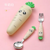 1/3PCS Baby Feeding Utensils Cartoon Fork Spoon Child Cutlery Set Kid Tableware Kitchen Gadgets Cake Vegetable Fork Teaspoon