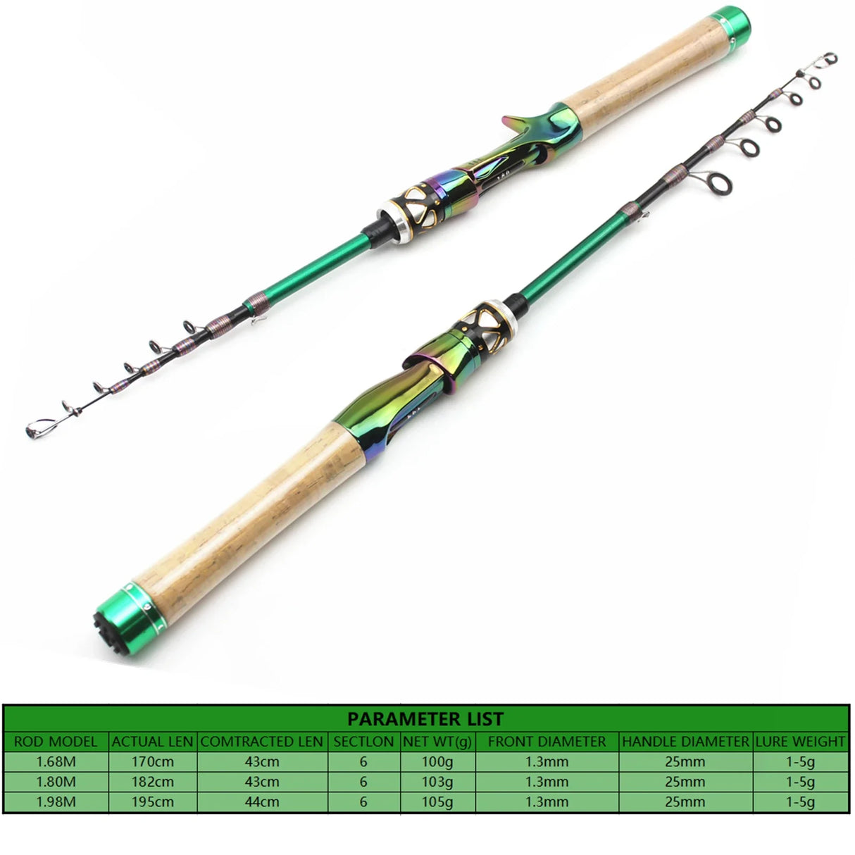 1.8M 1.98M Carbon MINI Ultra Light ul Power Telescopic Fishing Rod Casting Spinning Pocket Rod Test 1-5g Stream Small Fish Pole