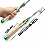 1.8M 1.98M Carbon MINI Ultra Light ul Power Telescopic Fishing Rod Casting Spinning Pocket Rod Test 1-5g Stream Small Fish Pole