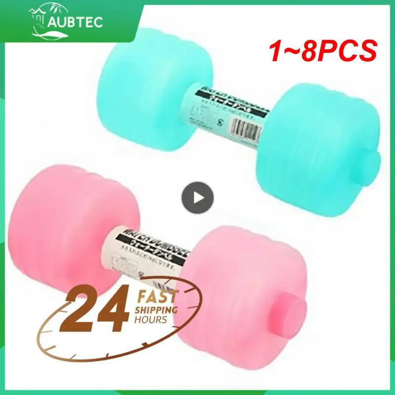 1~8PCS 1kg Gym Weight Loss Exercise Equipment Women Comprehensive Home Fitness Water Dumbbells for Fitness Aquatic Barbell