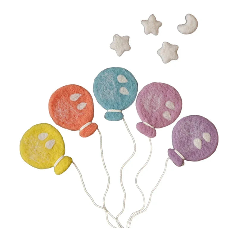 1-9 Pcs Baby Wool Felt Balloon/Cloud Decorations Newborn Photography Props Infant Photo Shooting Accessories