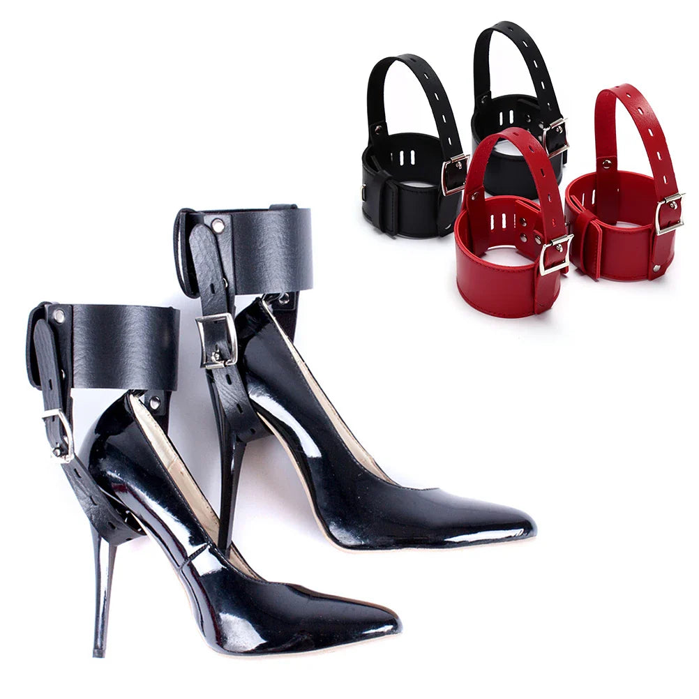 1 Pair Adjustable High Heels Locking Belt Ankle Cuff for Couples Positioning Shoes Accessories High-Heeled Shoes Restraints Kit