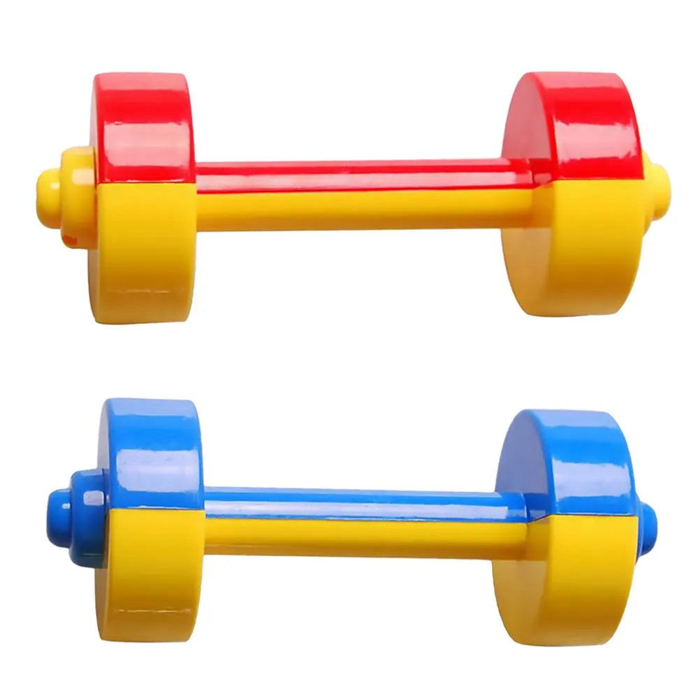 1 Pair Children Dumbbell Toy Plastic Dumbbell Toy Fitness Weight Lifting Dumbbell Gymnastic Equipment Props Early Toys For Kids