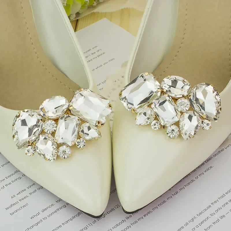 1 Pair Women Shoe Decorations Clips shoe buckle Crystal Decorations Clips Shoe Charms Accessories New Fashion