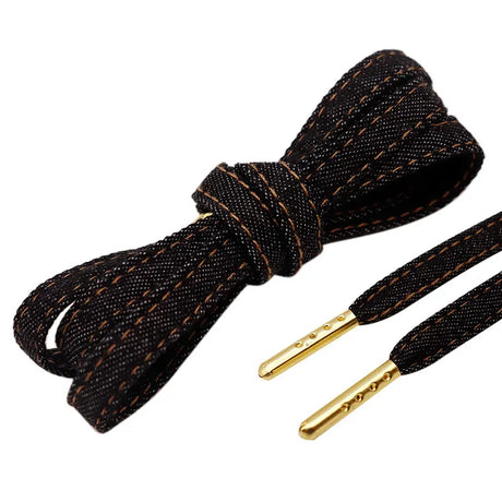1 Pair of Fashion Denim Style Shoes with Strap Flat Decorative Cord Promotional Gift 3 Colors High Quality Durable Shoelaces
