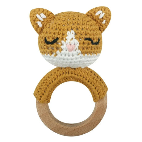 1 Pc Baby Wooden Rattle Toy Crochet Animal Dinosaur Baby Teether Gym Music Rattle Ring Toys Newborn Pram Stroller Toy Baby Stuff