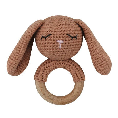 1 Pc Baby Wooden Rattle Toy Crochet Animal Dinosaur Baby Teether Gym Music Rattle Ring Toys Newborn Pram Stroller Toy Baby Stuff