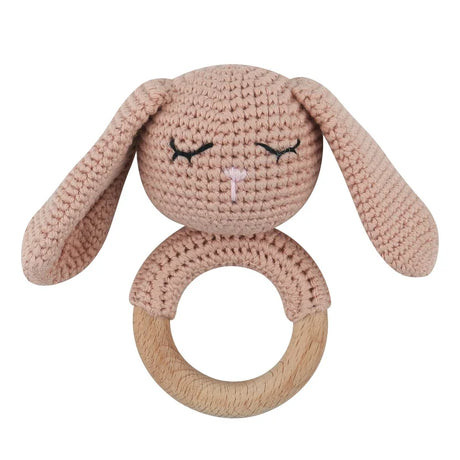 1 Pc Baby Wooden Rattle Toy Crochet Animal Dinosaur Baby Teether Gym Music Rattle Ring Toys Newborn Pram Stroller Toy Baby Stuff