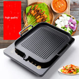 1 Set Aluminum Frying Pan Non-stick Barbecue Frying Pan Korean BBQ Tray Square Barbecue Grill Tray Kitchen Cooking Cookware