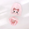 1 Set spring Autumn cartoon animal kitty kitten cat Baby Hat Girl Boy Beanie Cap Children Hat Toddler Kids Hat Scarf Collars