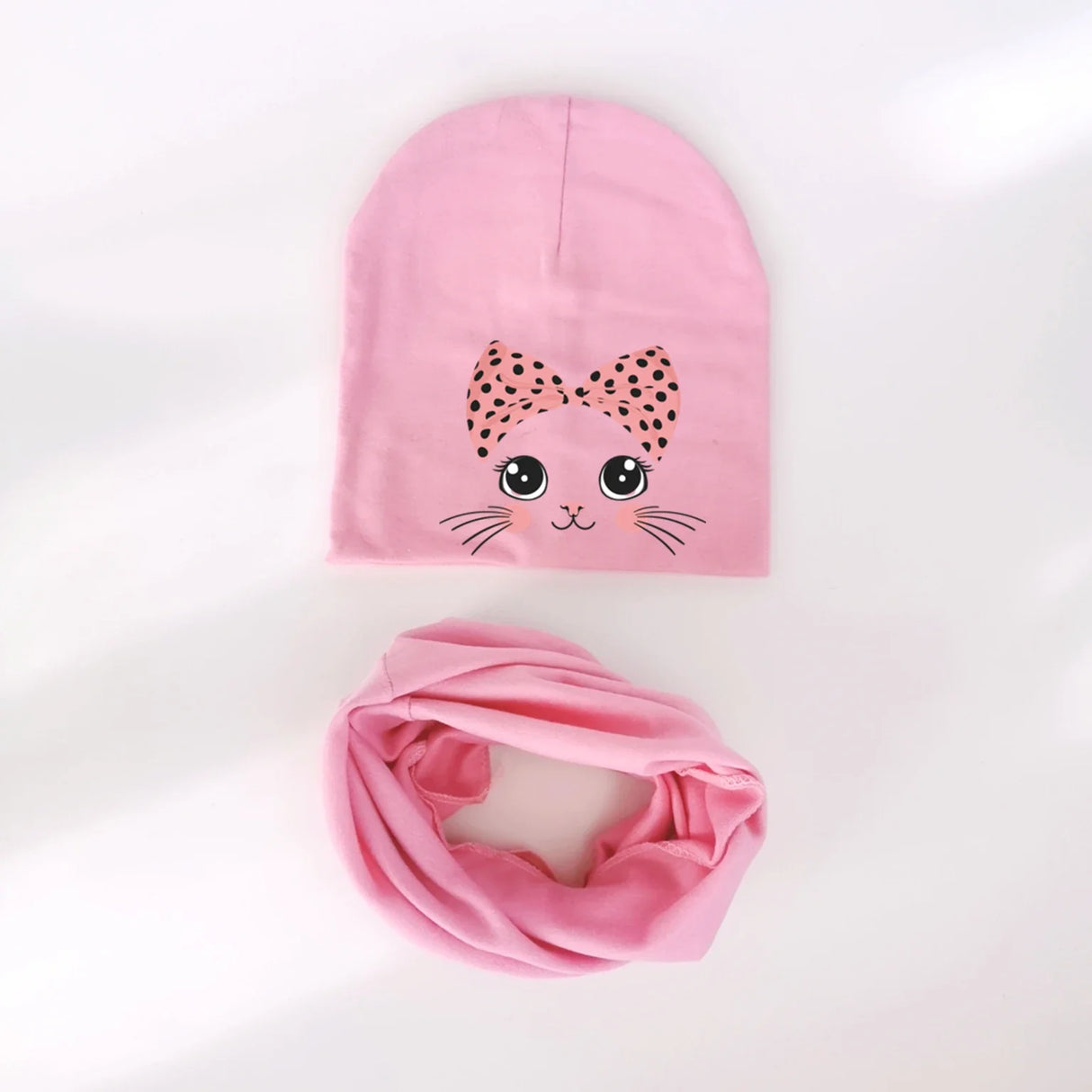 1 Set spring Autumn cartoon animal kitty kitten cat Baby Hat Girl Boy Beanie Cap Children Hat Toddler Kids Hat Scarf Collars