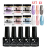 10/14PCS Dipping Nail Powder Set Nude Nails Glitter Dipping System Dip Nail Set Dust Nail Art Natural Dry No Lamp Freeshipping