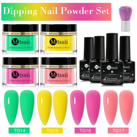 10/14PCS Dipping Nail Powder Set Nude Nails Glitter Dipping System Dip Nail Set Dust Nail Art Natural Dry No Lamp Freeshipping