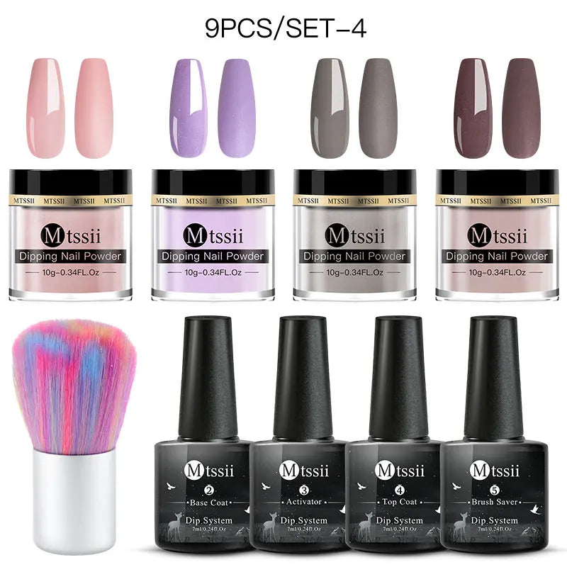 10/14PCS Dipping Nail Powder Set Nude Nails Glitter Dipping System Dip Nail Set Dust Nail Art Natural Dry No Lamp Freeshipping