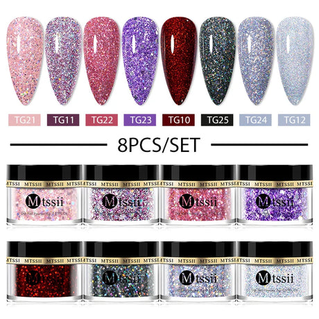 10/14PCS Dipping Nail Powder Set Nude Nails Glitter Dipping System Dip Nail Set Dust Nail Art Natural Dry No Lamp Freeshipping