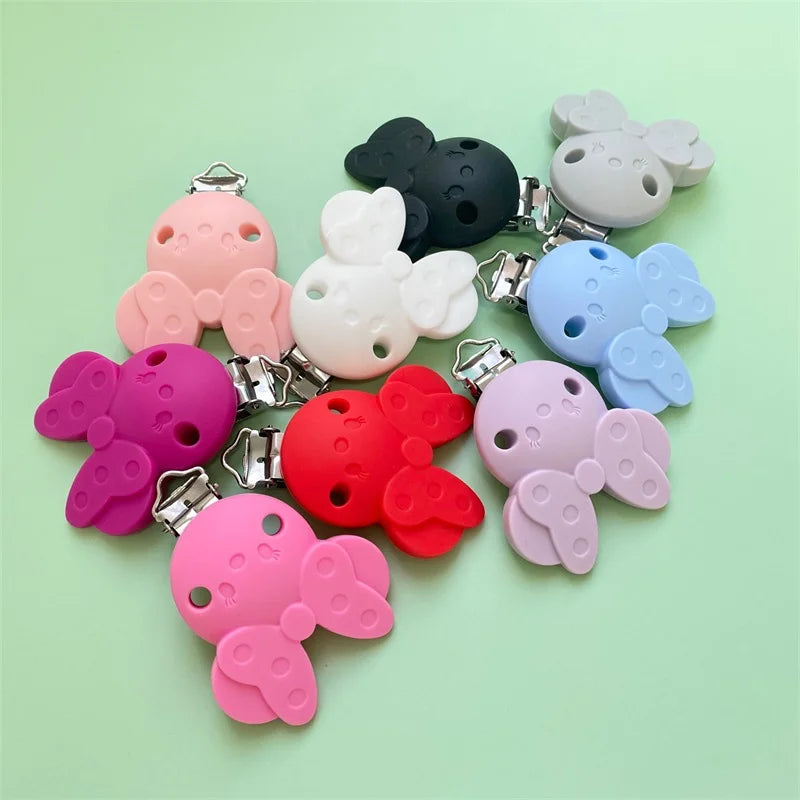 10/50/100pc Mouse Silicone Pacifier Clip DIY Baby Teething Teether Necklace Bead Tool Nurs Gift Accessories