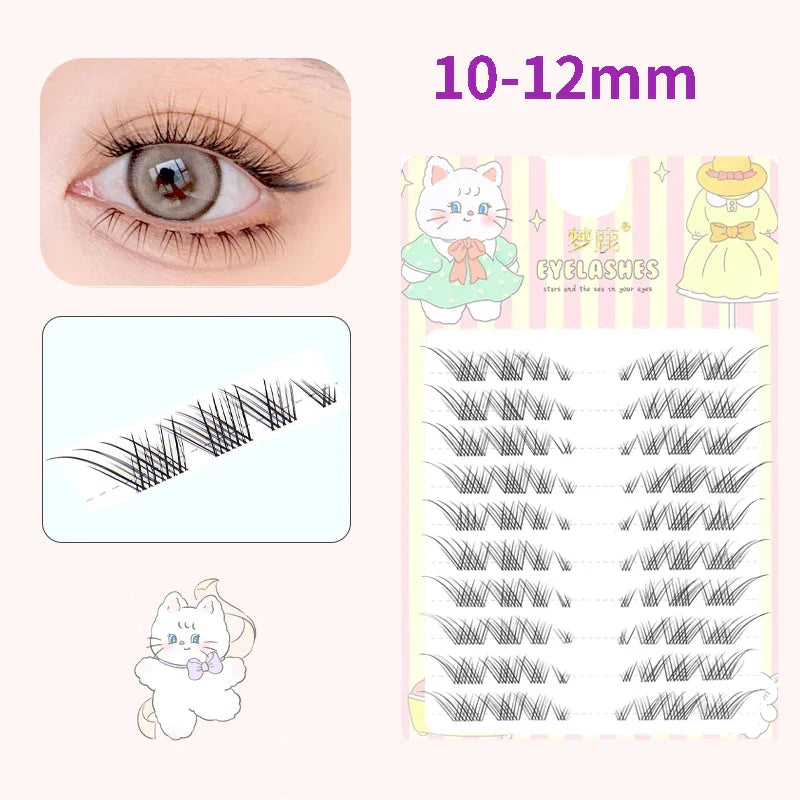 10 Pairs Fairy False Eyelashes Little Devil Individual Lashes Extension Heat Bonded Cluster Lashes Naturally lash Makeup Tools