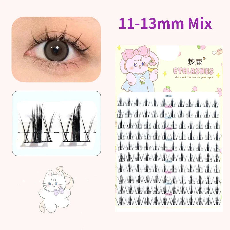 10 Pairs Fairy False Eyelashes Little Devil Individual Lashes Extension Heat Bonded Cluster Lashes Naturally lash Makeup Tools