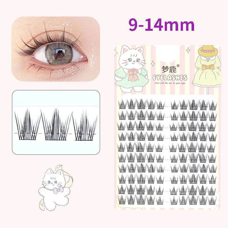 10 Pairs Fairy False Eyelashes Little Devil Individual Lashes Extension Heat Bonded Cluster Lashes Naturally lash Makeup Tools