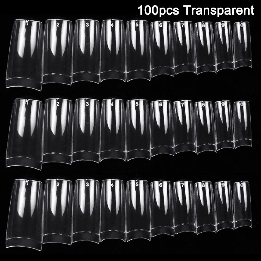 100/500pcs Nails Half French False Nail Art Tips Acrylic UV Gel Manicure Tip Nail French Nail Piece Finished uñas postizas DIY