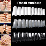 100/500pcs Nails Half French False Nail Art Tips Acrylic UV Gel Manicure Tip Nail French Nail Piece Finished uñas postizas DIY