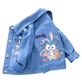 100% Cotton Baby Girls Denim Mickey Minnie Mouse Jacket Coat Children Kids Flower Printed Outerwear Clothes for 2 4 6 8 9y