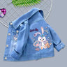 100% Cotton Baby Girls Denim Mickey Minnie Mouse Jacket Coat Children Kids Flower Printed Outerwear Clothes for 2 4 6 8 9y