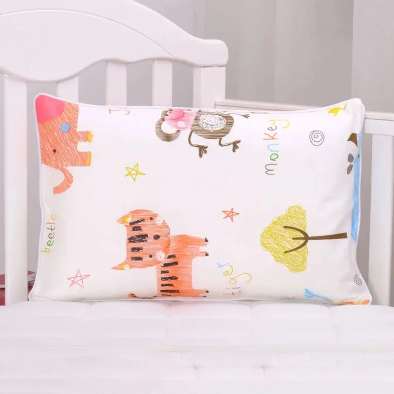 100% Cotton Rectangular Students Dormitory Pillowcase Four Season Children's Pillow Case Side Zipper Cartoon Baby Pillowcase