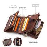 100% Genuine Leather Men Wallets Zipper Engraving Coin Purse Short Male Money Bag Quality Rfid Walet Small Card Holder Clutch