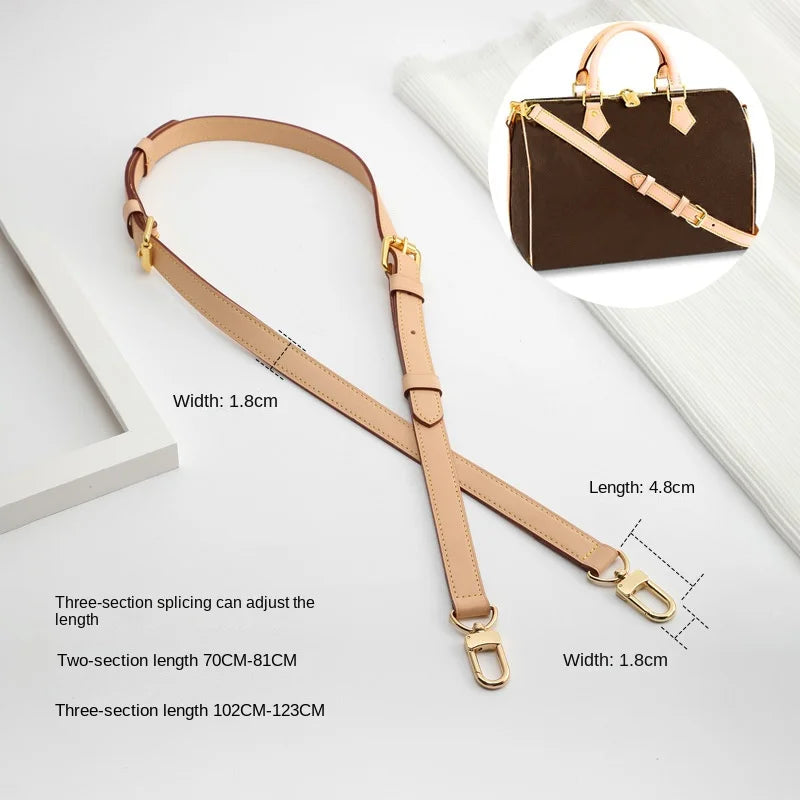 100% Genuine Leather bag Strap for LV Speedy 20 25 30 Shoulder Straps Ajustable Crossbody Long Bags Belt 120cm Accessories