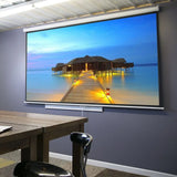 100 Inch 16:9 Manual Pull Down Projector Projection Screen Home Theater Movie