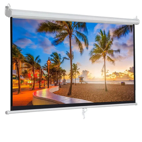 100 Inch 16:9 Manual Pull Down Projector Projection Screen Home Theater Movie