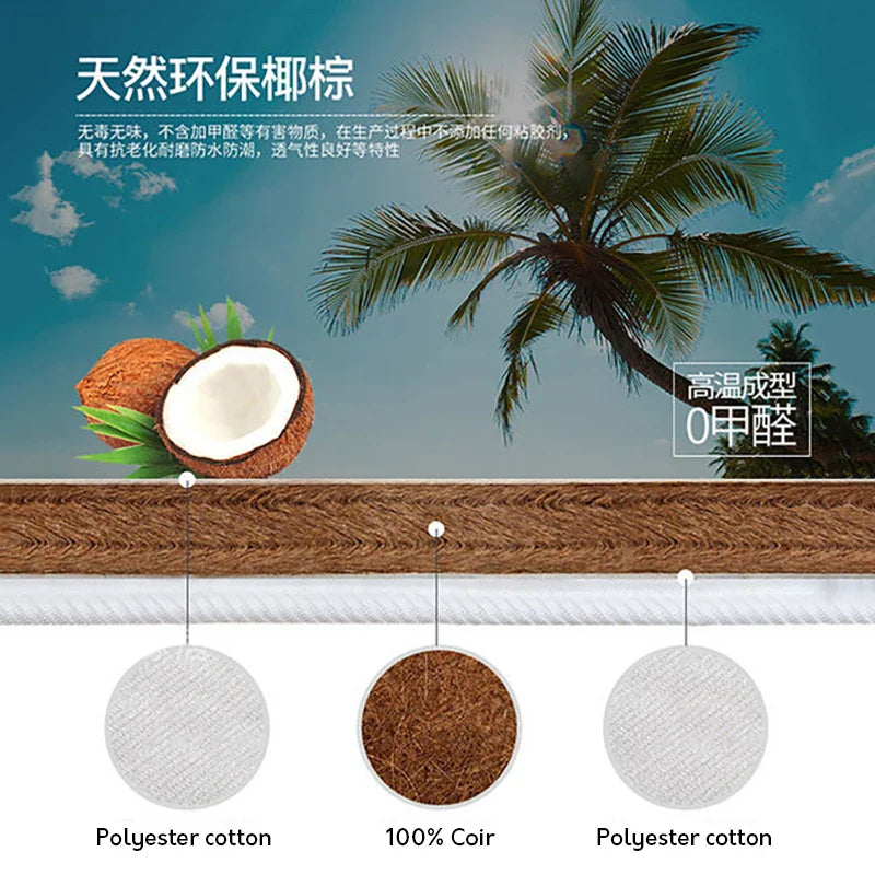 100% Natural Coir mattress coconut palm mattress pad hard coir palm folding mattress tatami floor mat household natural coir mat