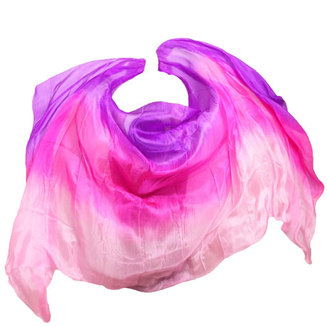 100% Real Silk Belly Dance Silk Veils Customized Hand Thrown Scarf Shawl Gradient Women's Dancing Accessories Belly Dance Veils