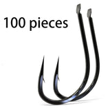 100 pcs Fish Hooks High-Carbon Steel Crooked Barbs Fishing Hooks Fishing Gear Supplies fishing circle hook Fishing tackle Hook